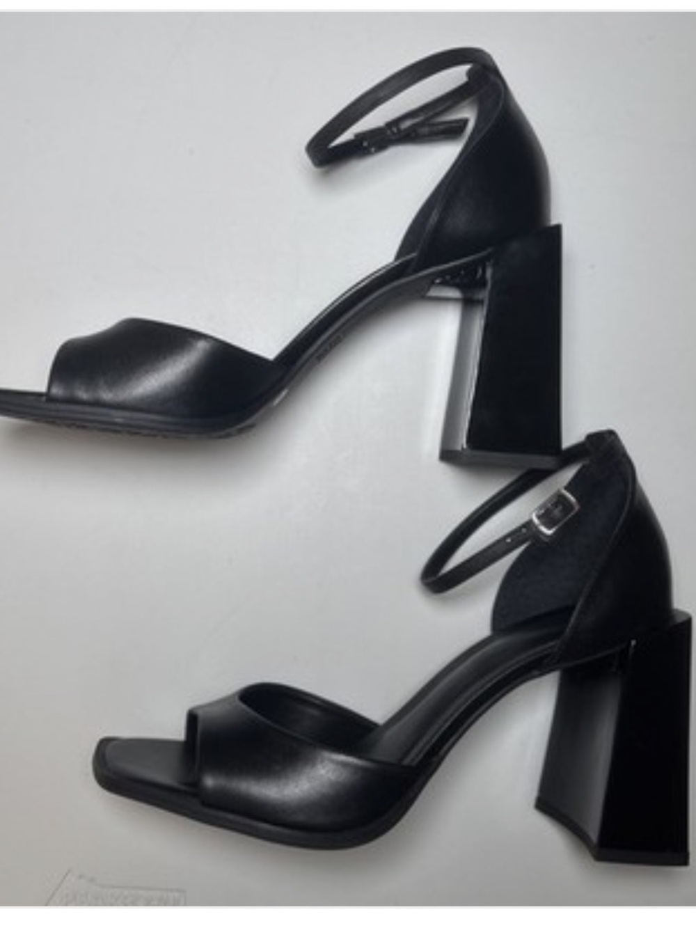 Gianni Bini Black Block Heel Ankle Strap Sandals